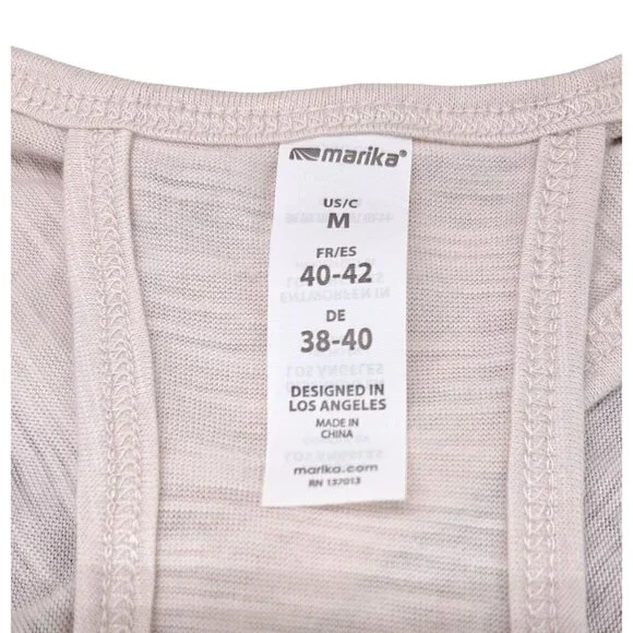 Marika Women Size Medium Wind Chime Racerback Tank Top High Low Hem Pink Tan New - Picture 3 of 7